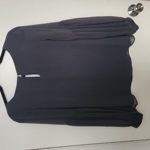 Grey long sleeve sheer top